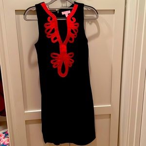 Lilly Pulitzer Janice Navy Shift with fuchsia detail